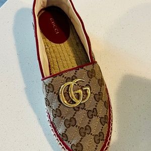 Gucci Espadrille Canvas with Red Leather